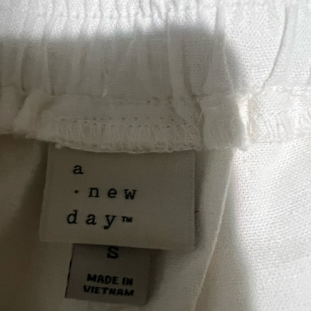 a new day Off-White Wise Leg Linen Blend Pants - NWOT - Picture 6 of 7